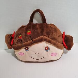 Linzy Toys Security Blanket Doll Pillow Zip Pouch Brunette Travel Carry Handle